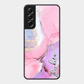 Pink Marble Glossy Metal Case Cover For Samsung Galaxy S21 Fe 5G