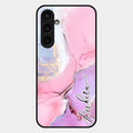 Pink Marble Glossy Metal Case Cover For Samsung Galaxy S23 Fe 5G