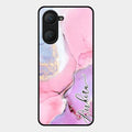 Pink Marble Glossy Metal Case Cover For Vivo T3 Lite 5G