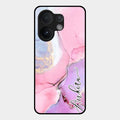 Pink Marble Glossy Metal Case Cover For Vivo T4 Pro 5G