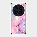 Pink Marble Glossy Metal Case Cover For Vivo X200 Pro 5G