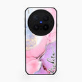 Pink Marble Glossy Metal Case Cover For Vivo X300 Pro 5G