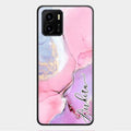 Pink Marble Glossy Metal Case Cover For Vivo Y01
