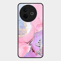 Pink Marble Glossy Metal Case Cover For Vivo Y39 5G