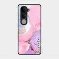 Pink Marble Glossy Metal Case Cover For Vivo Y400 Pro 5G
