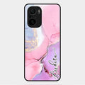 Pink Marble Glossy Metal Case Cover For Xiaomi Mi 11X 5G