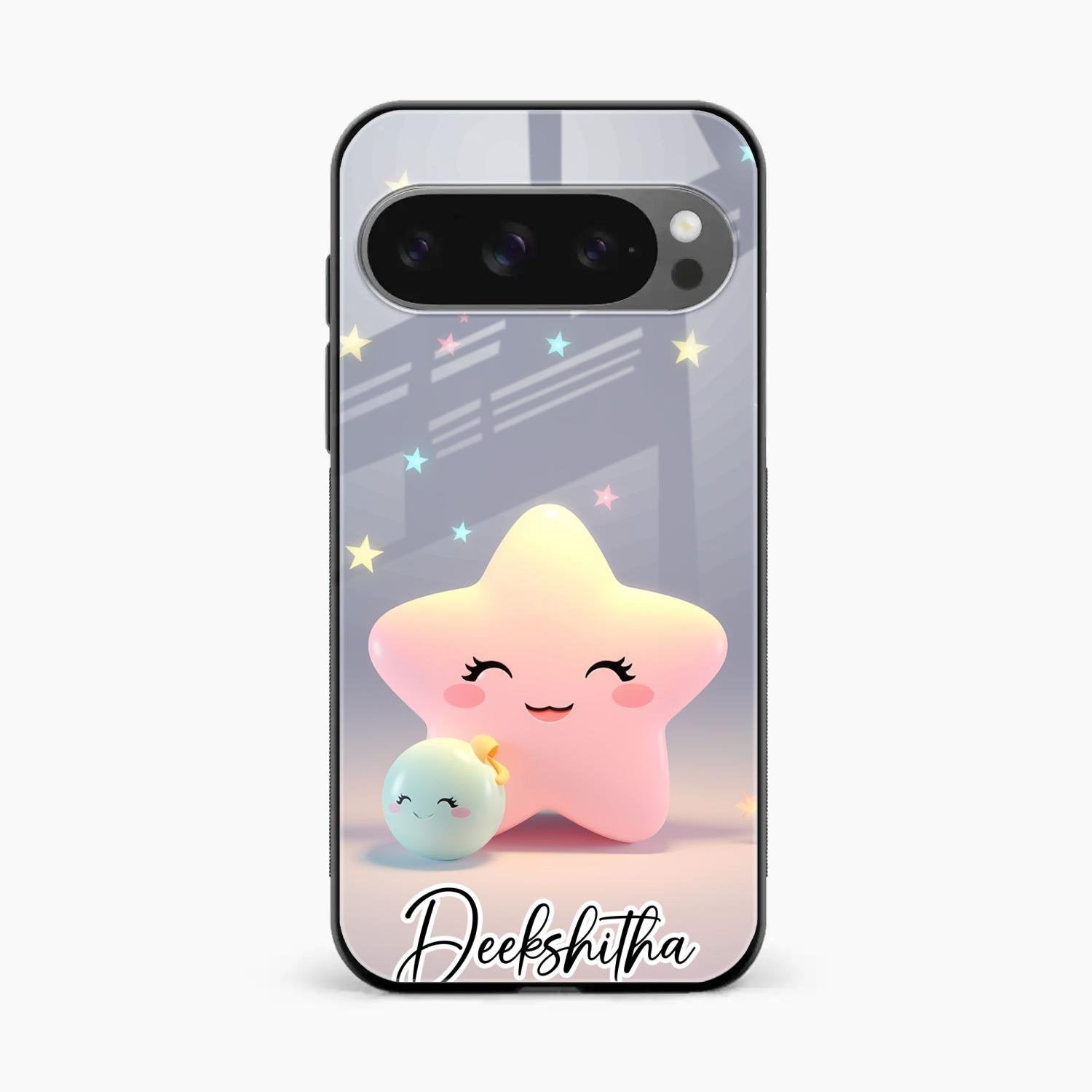 Pink Star Glossy Metal Case Cover For Google Pixel 10 Pro