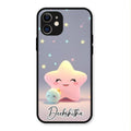 Pink Star Glossy Metal Case Cover For iPhone 12