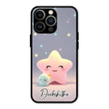 Pink Star Glossy Metal Case Cover For iPhone 13 Pro Max