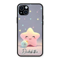 Pink Star Glossy Metal Case Cover For iPhone 14 Plus