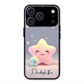 Pink Star Glossy Metal Case Cover For iPhone 17 Pro