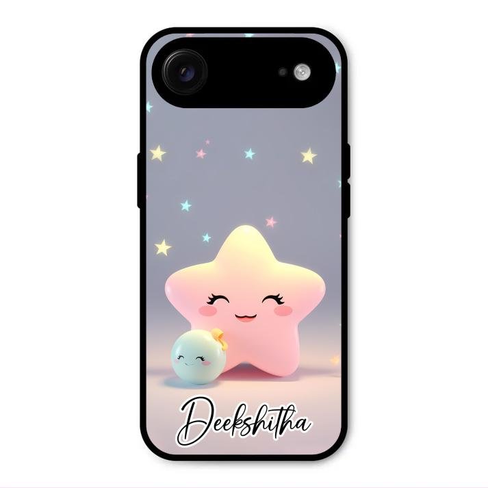 Pink Star Glossy Metal Case Cover For iPhone Air