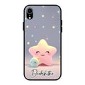 Pink Star Glossy Metal Case Cover For iPhone XR
