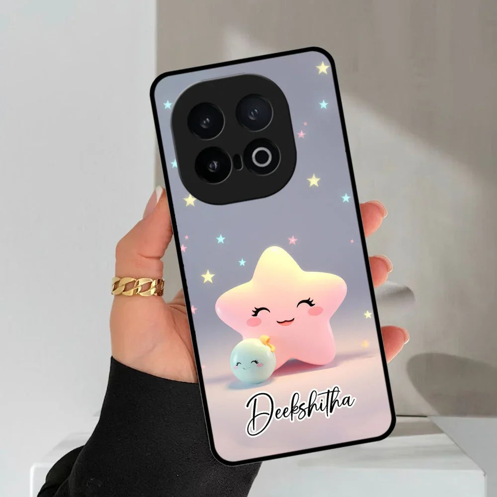 Pink Star Glossy Metal Case Cover For iQOO - ShopOnCliQ