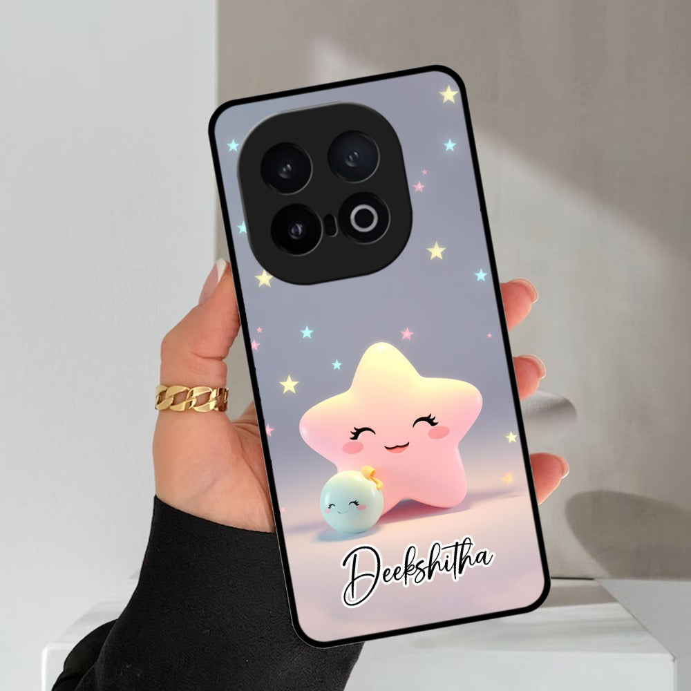 Pink Star Glossy Metal Case Cover For Vivo