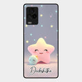 Pink Star Glossy Metal Case Cover For Iqoo 7 Legend 5G
