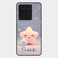 Pink Star Glossy Metal Case Cover For Iqoo Neo 6 5G