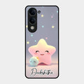 Pink Star Glossy Metal Case Cover For Iqoo Z10 Lite