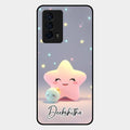 Pink Star Glossy Metal Case Cover For Iqoo Z5 5G