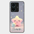 Pink Star Glossy Metal Case Cover For Iqoo Z6 Pro 5G
