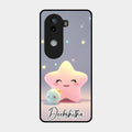 Pink Star Glossy Metal Case Cover For Iqoo Z9S 5G
