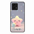 Pink Star Glossy Metal Case Cover For Motorola g84 5G