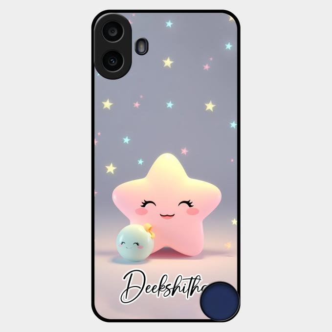 Pink Star Glossy Metal Case Cover For Nothing Cmf Phone 1