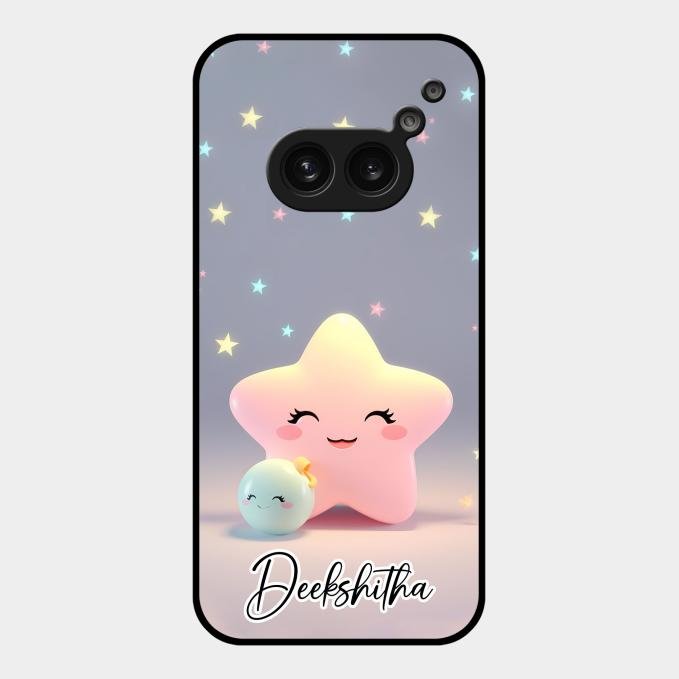 Pink Star Glossy Metal Case Cover For Nothing Phone 2A 5G
