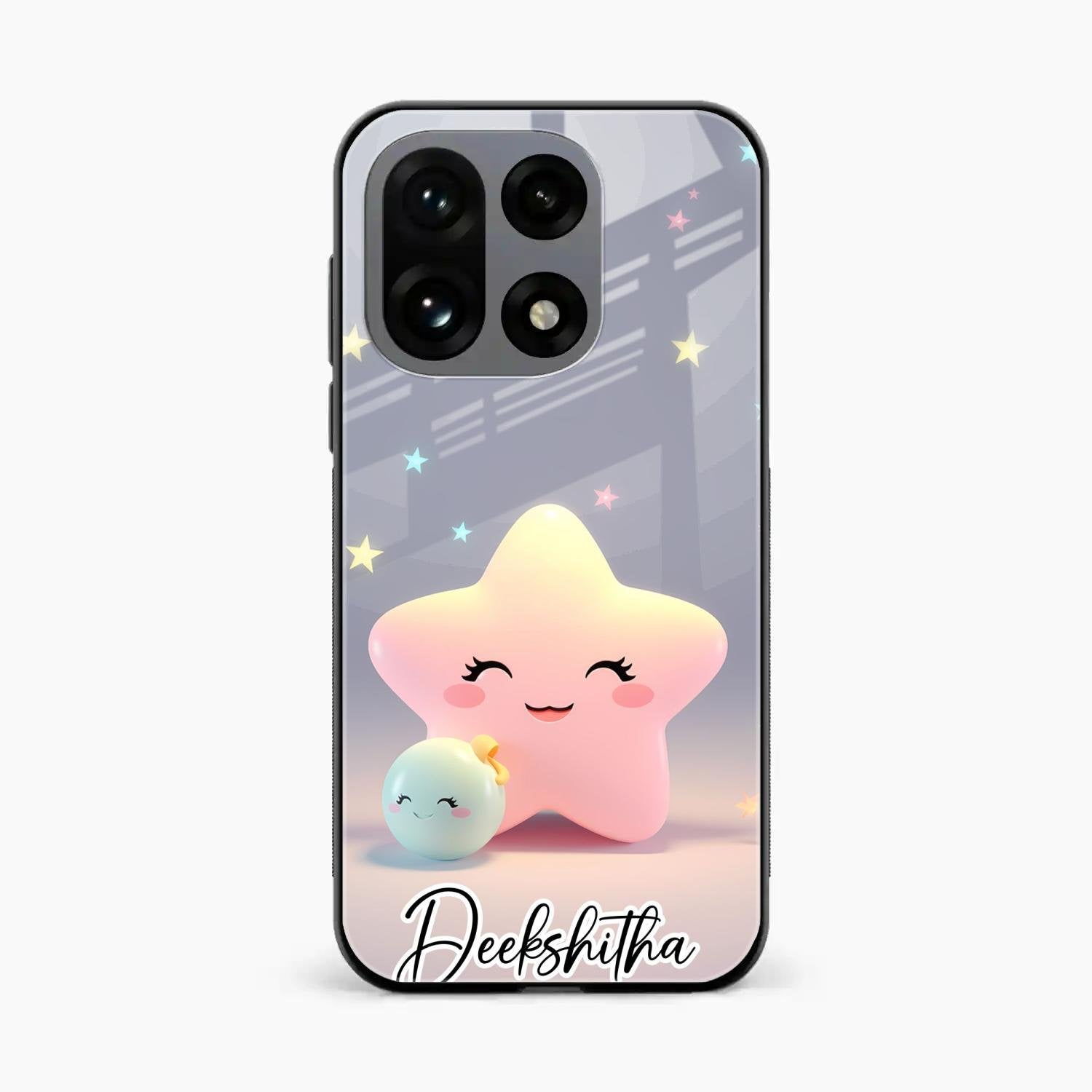 Pink Star Glossy Metal Case Cover For OnePlus 15 5G
