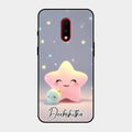 Pink Star Glossy Metal Case Cover For Oneplus 7