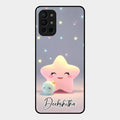 Pink Star Glossy Metal Case Cover For Oneplus 9R 5G