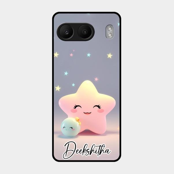 Pink Star Glossy Metal Case Cover For Oneplus Nord 4 5G