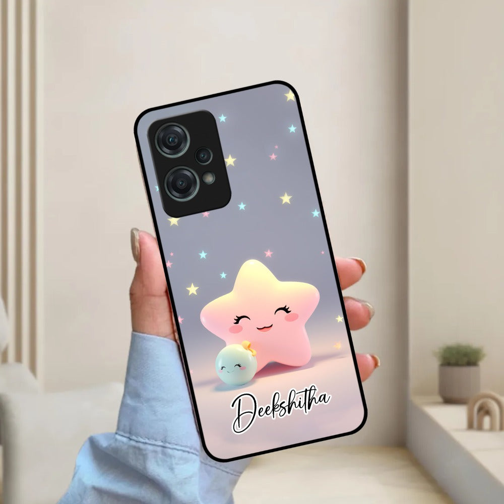 Pink Star Glossy Metal Case Cover For OnePlus