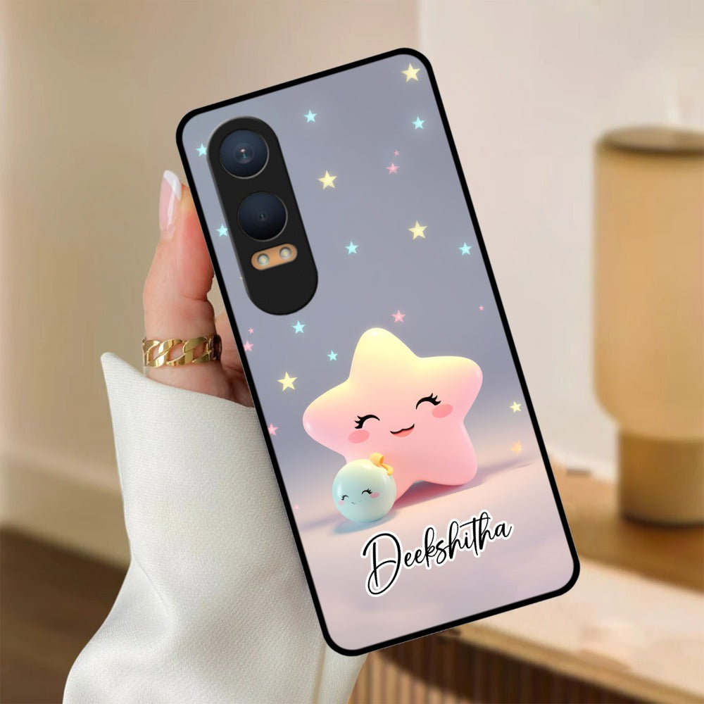 Pink Star Glossy Metal Case Cover For OnePlus