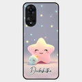 Pink Star Glossy Metal Case Cover For Oppo A78 5G