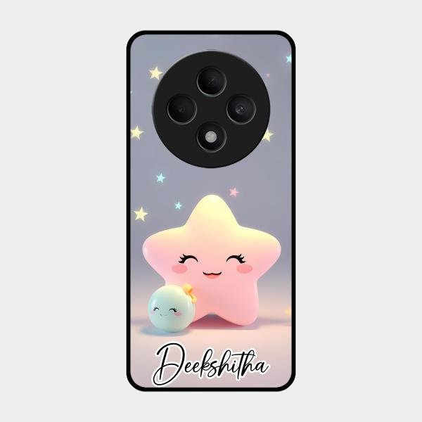 Pink Star Glossy Metal Case Cover For Oppo F27 5G