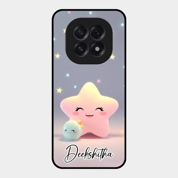 Pink Star Glossy Metal Case Cover For Oppo F29 5G