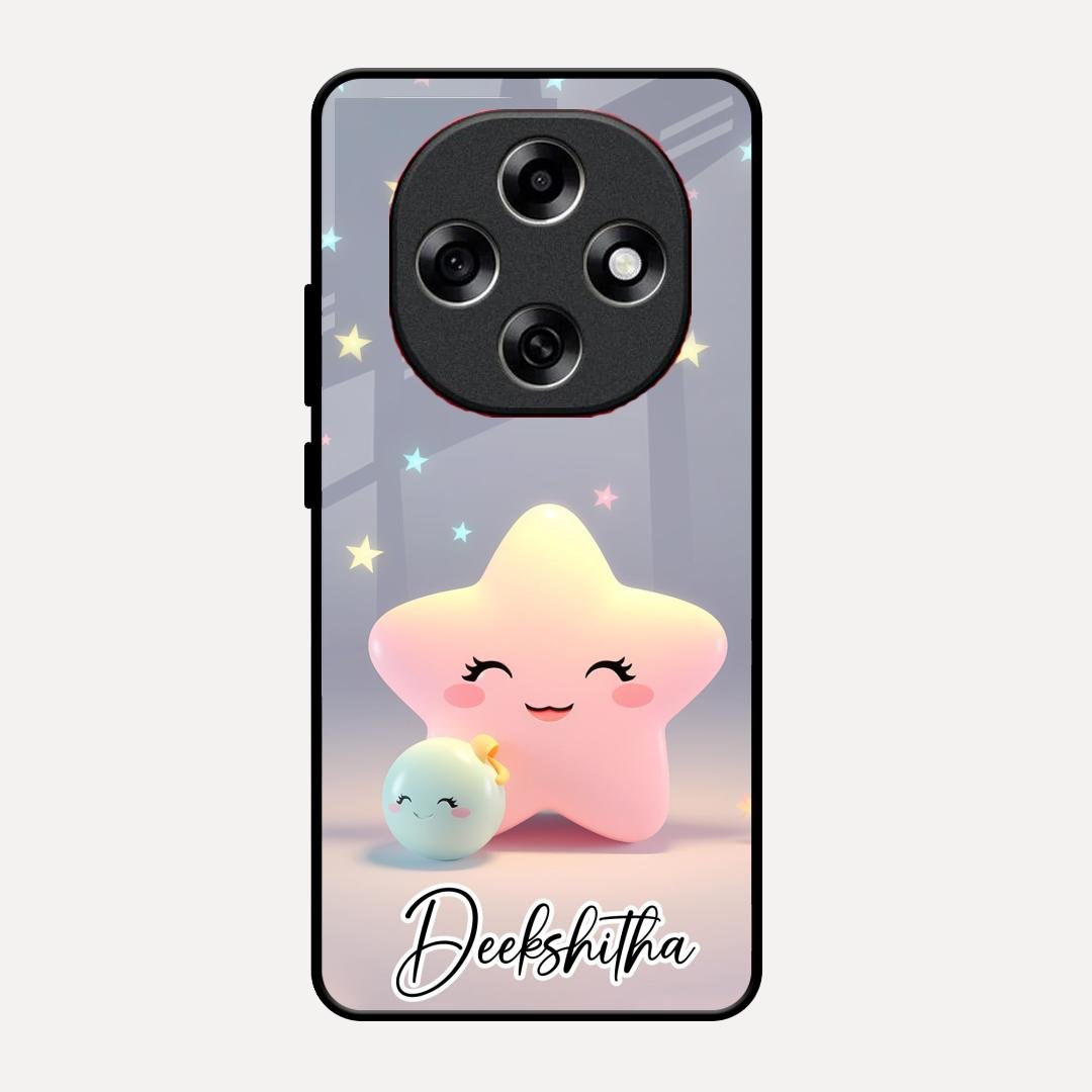 Pink Star Glossy Metal Case Cover For Oppo F31 Pro 5G
