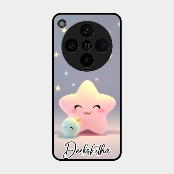 Pink Star Glossy Metal Case Cover For Oppo Find X8 Pro 5G