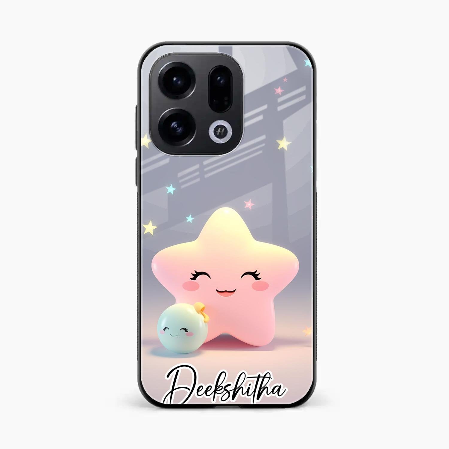 Pink Star Glossy Metal Case Cover For Oppo Find X9 5G