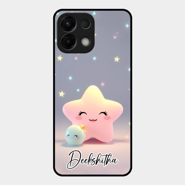 Pink Star Glossy Metal Case Cover For Oppo K13 5G