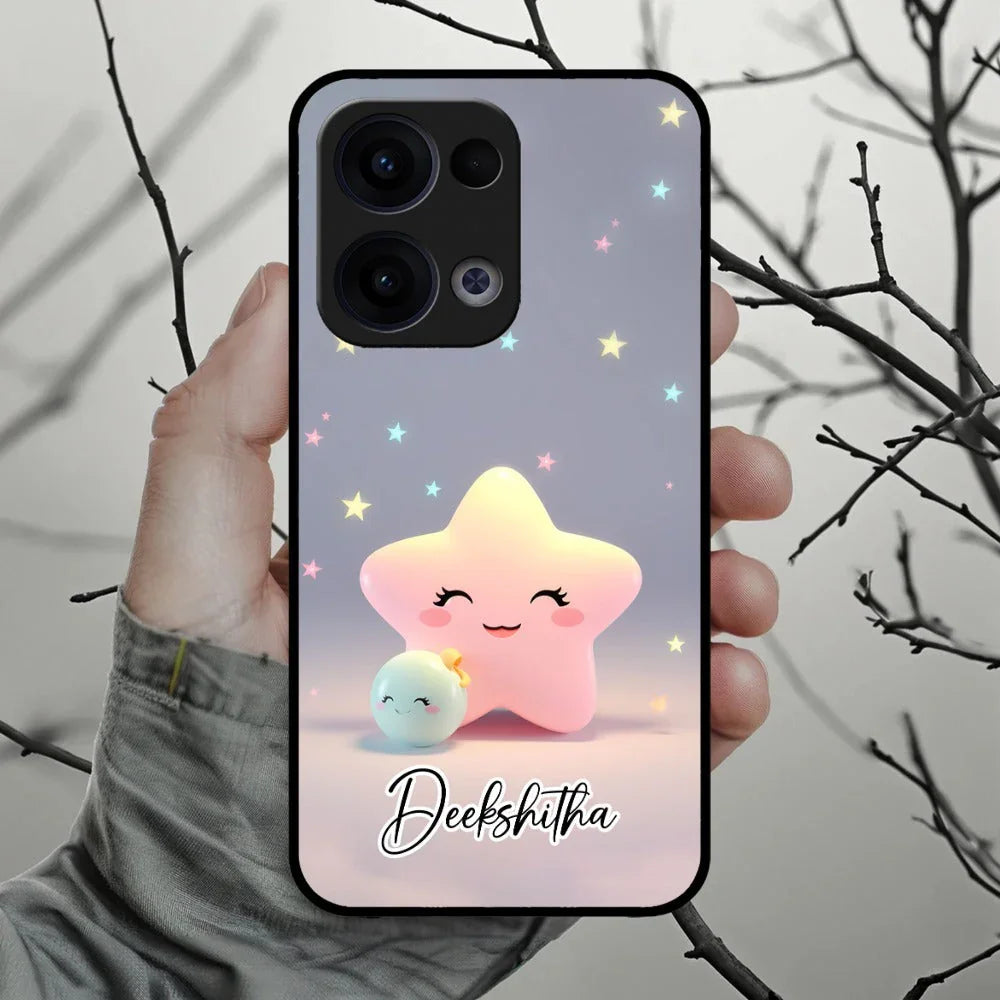 Pink Star Glossy Metal Case Cover For Oppo - ShopOnCliQ