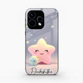 Pink Star Glossy Metal Case Cover For Oppo Reno 15 5G