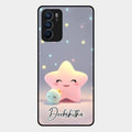 Pink Star Glossy Metal Case Cover For Oppo Reno 6 5G