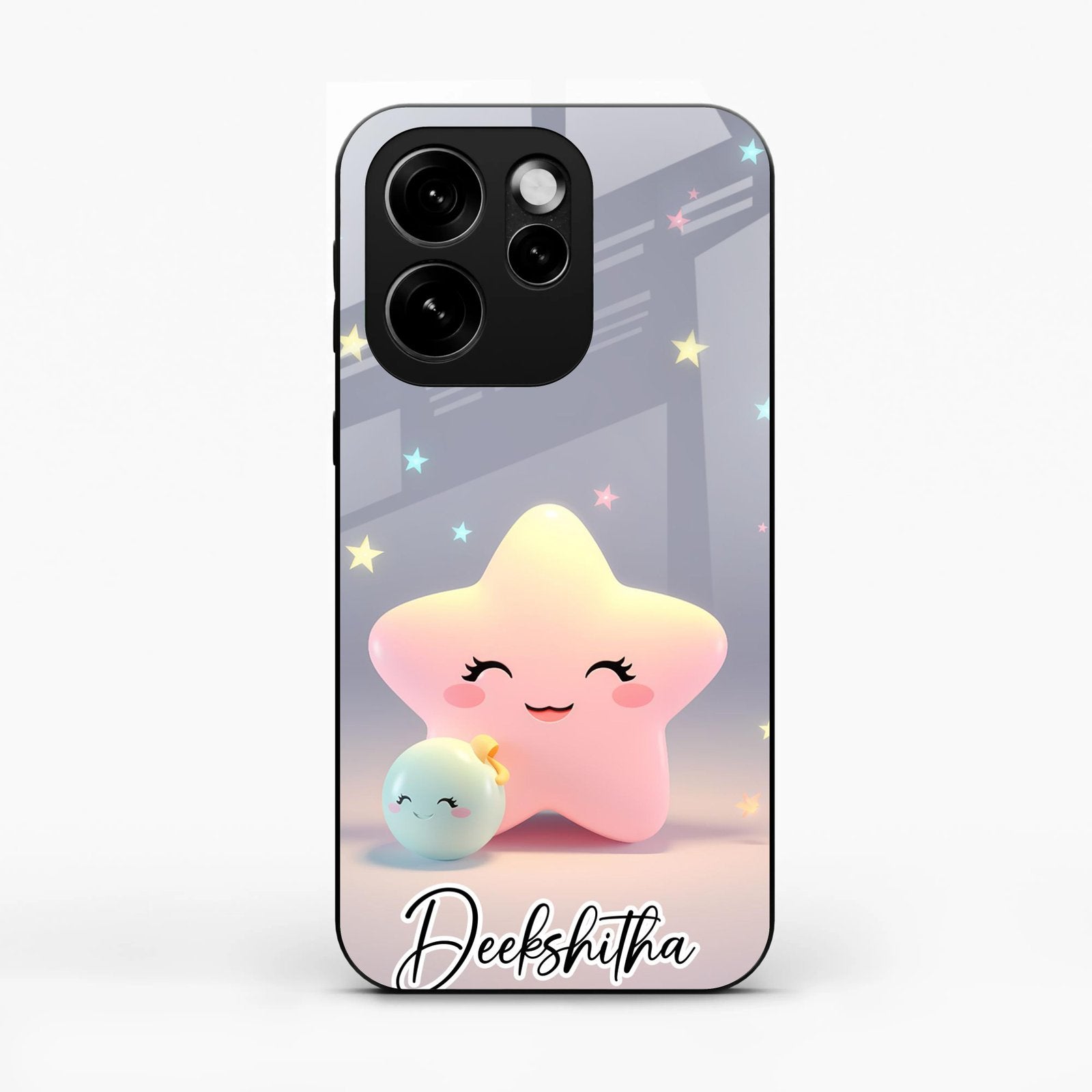 Pink Star Glossy Metal Case Cover For Oppo Reno15 Pro 5G