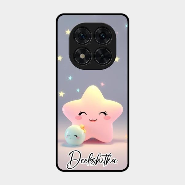 Pink Star Glossy Metal Case Cover For Poco X7 5G