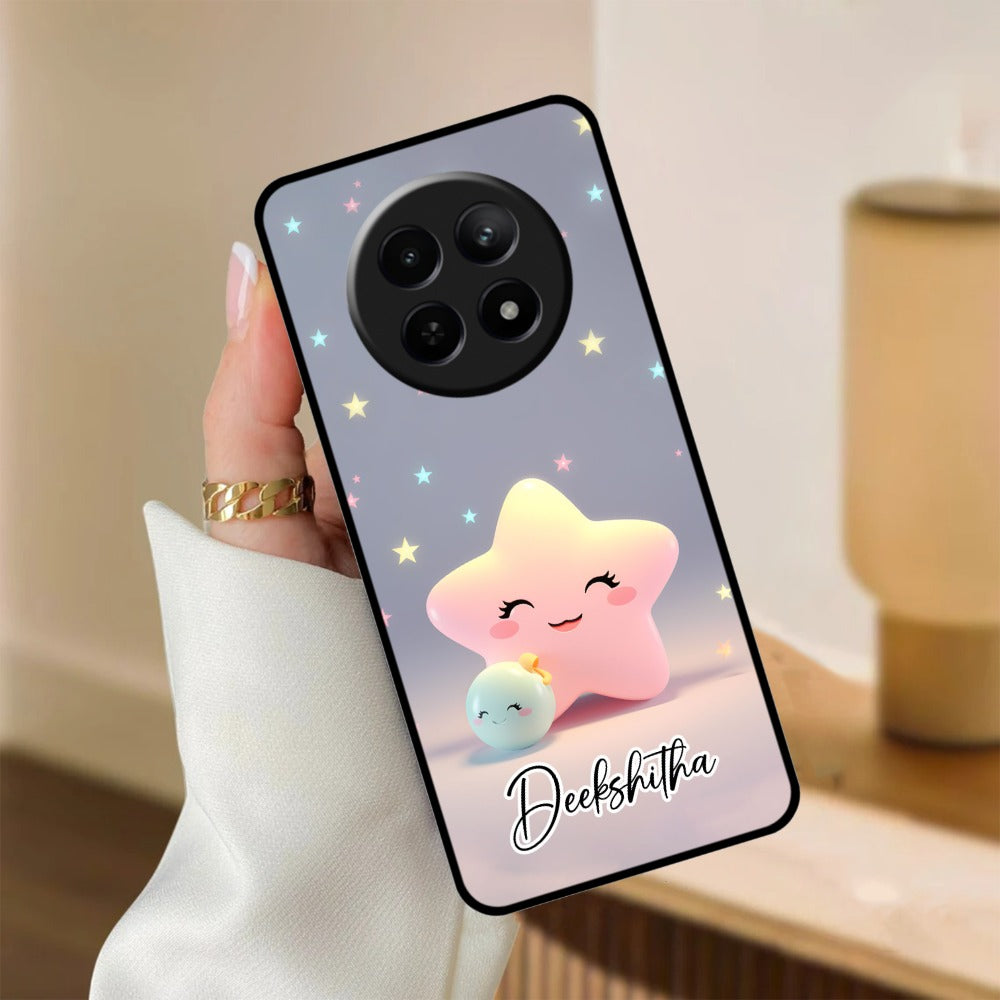Pink Star Glossy Metal Case Cover For Realme