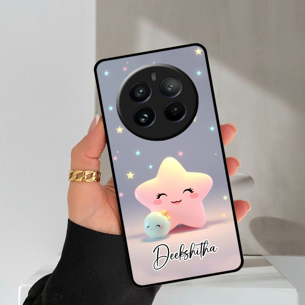 Pink Star Glossy Metal Case Cover For Realme