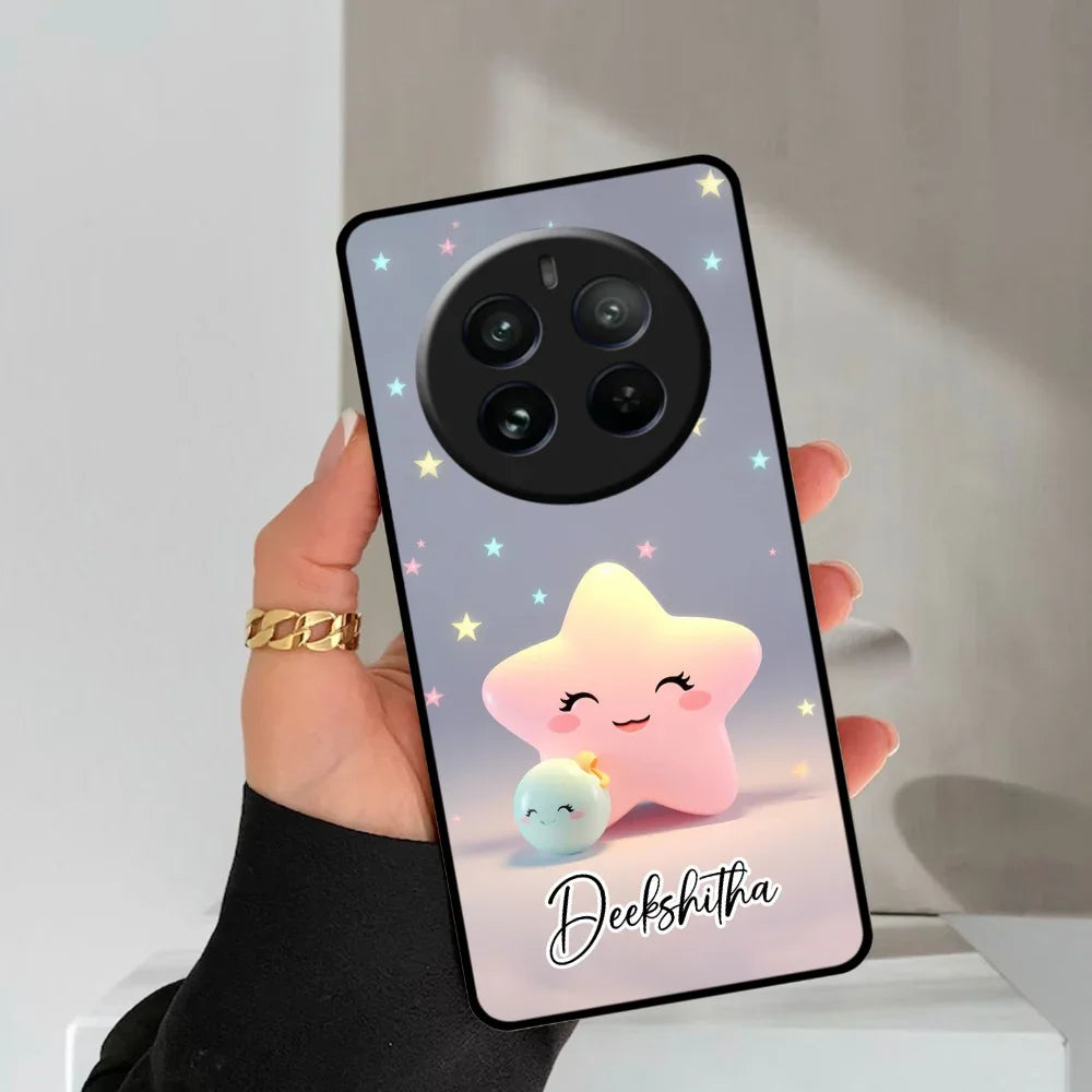 Pink Star Glossy Metal Case Cover For Realme - ShopOnCliQ