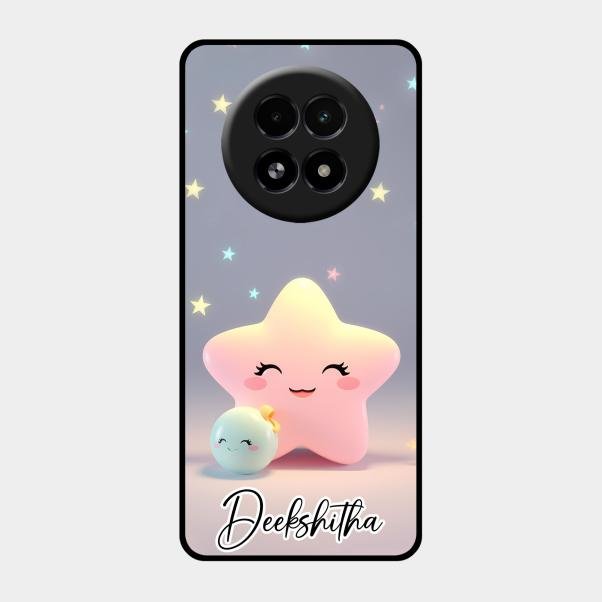 Pink Star Glossy Metal Case Cover For Realme 13 5G